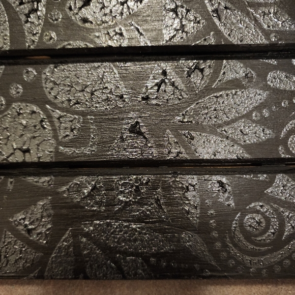 HANDCRAFTED Upcycled Black Wood Panel Board HANDPAINTED Mandala Wall Art Decor - Picture 13 of 17